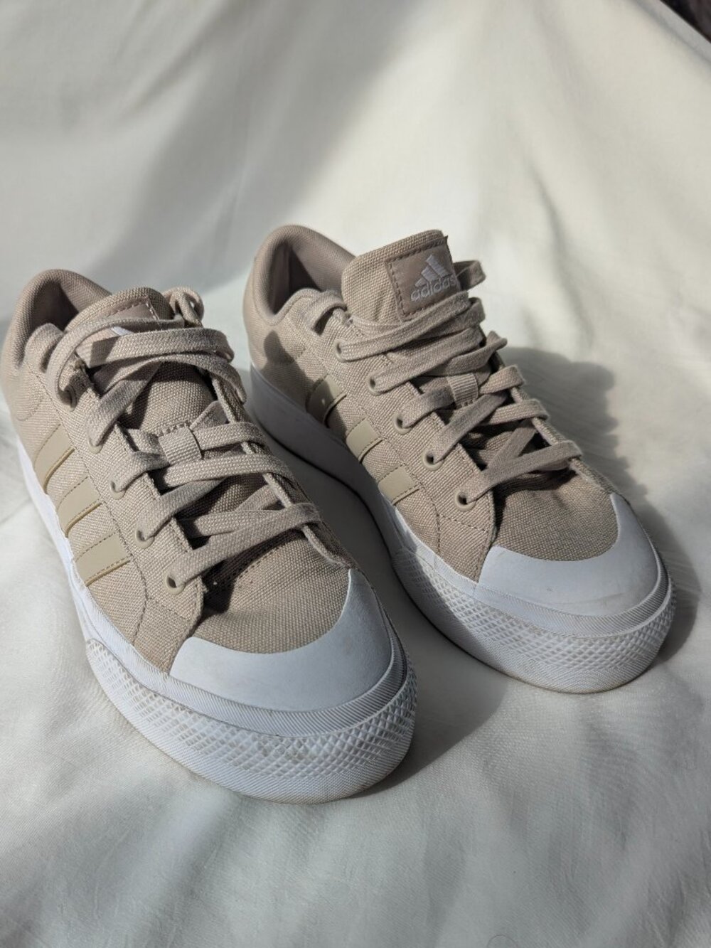 Adidas Women’s Bravada Platform Sneaker, Tan, Size 8